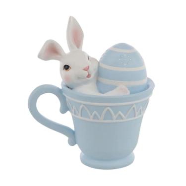 Imagem de Coelho De Pascoa Tea Party Na Caneca Azul 15cm 1094504 1Unid