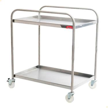 Imagem de Carrinho Para Transporte Imeca Em Aço Inox 430 C- 2 Bandejas 52x80 E Rodízios Giratórios 6544