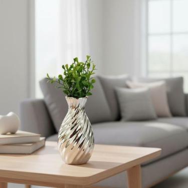 Imagem de Mini Vaso Decorativo Metalizado Dourado Rosé Gold ou Prata Para Sala Q