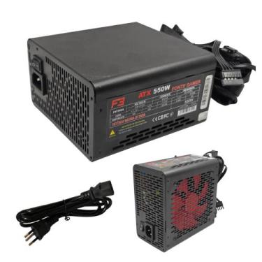 Imagem de Fonte ATX Gamer 550W Reais 80 Plus Bronze Automática com Cabo F3