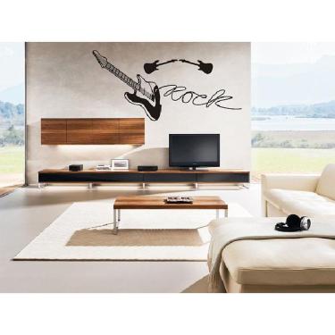 Imagem de Adesivo Decorativo De Parede Nota Musical Guitarra Rock