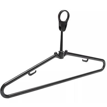 Imagem de Cabide Antifurto Fixo Hotel Preto Clássico Inteligente de Roupas Alças