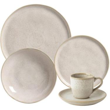 Imagem de Aparelho de Jantar 20 Peças Porto Brasil Cerâmica Off White Mesa Posta