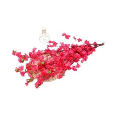 Imagem de Ramos de Flores Artificiais de Pêssego e Cerejeira - Decoração para Ca