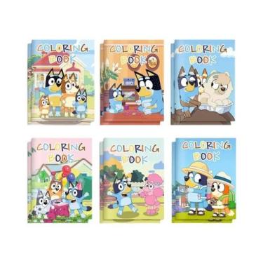 Imagem de Livro De Colorir Bluey Para Crianças 6 12 24 Peças Cenas De Personagen