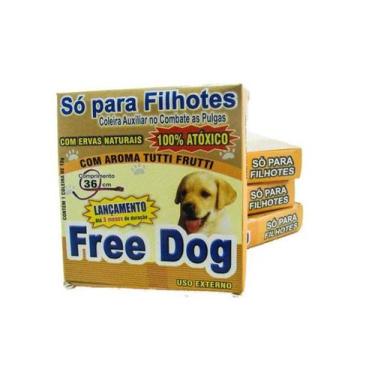 Imagem de Coleira Natural Antipulgas 36cm Free Dog Cachorro Filhotes