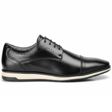 Imagem de Sapato Social Oxford Masculino Brogue Preto Derby Cadarço Moderno-Masculino