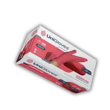 Imagem de Luva Látex Unigloves Com Pó 100 Unidades Vermelho Red - PP