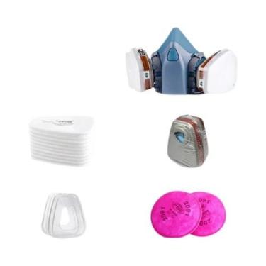 Imagem de Máscara De Gás 7502 Respirador Químico Industrial Para Pintura a Spray