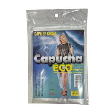 Imagem de Kit 10 Capa de Chuva Plástica Descartável Com Capuz E Mangas - Capucha
