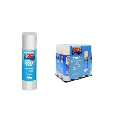 Imagem de Cola em Bastão Incolor 10 gramas Pacote com 12 - KAZ