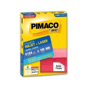 Imagem de Etiqueta Pimaco Carta Inkjet e Laser 6184 Com 600 Unidades