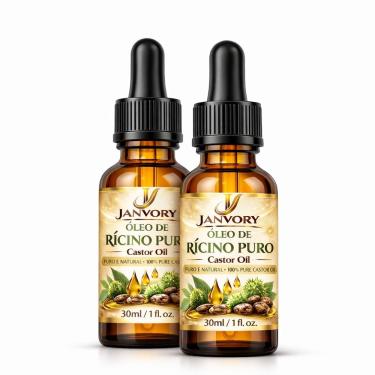 Imagem de Kit com 2 Óleos de Rícino 100% Puros 30Ml Cada (60 Ml No Total)
