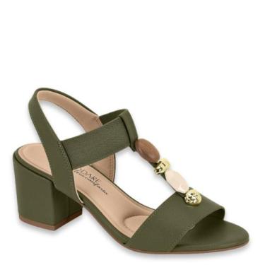 Imagem de Sandália Feminina Modare Salto Baixo Grosso Conforto 7109465, Oliva na