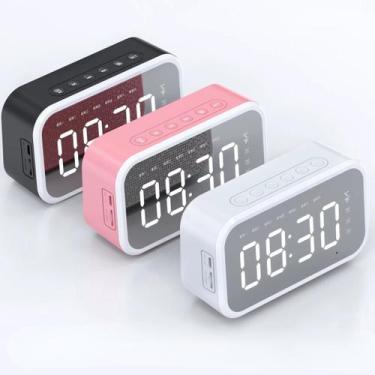 Imagem de Relógio Digital Bluetooth Caixa de Som Despertador LED Mesa Som Portát
