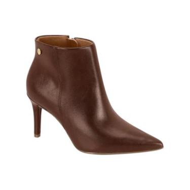 Imagem de Bota Feminina Cano Curto Salto Fino Bico Fino Vizzano 3112.100 - Café 