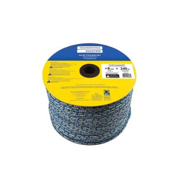Imagem de Corda Trançada Pet 8 mm para Amarrações de Cargas Resistente Azul Tramontina