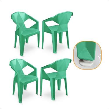 Imagem de Kit 4 Cadeiras Diamond JR Plásticos Design Moderno para Ambientes Inte