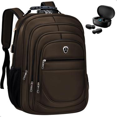 Imagem de Kit Mochila Grande Executiva Espaço Notebook + Fone de Ouvido Bluetooth Musica-Masculino