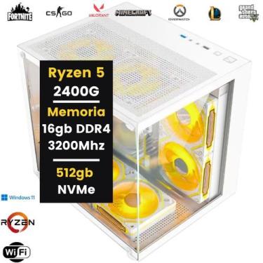 Imagem de Computador CPU Gamer Ryzen 5 2400g 16gb Ram 512gb Nvme Vega 11 C/wifi 