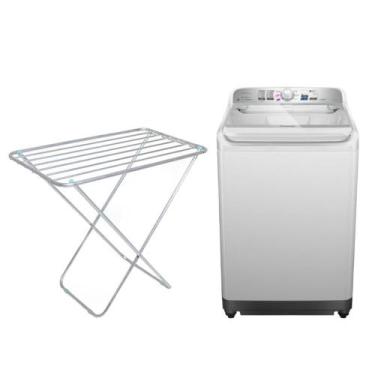 Imagem de Kit Lavanderia: Máquina de Lavar Panasonic 14kg + Varal Alumínio Mor, 