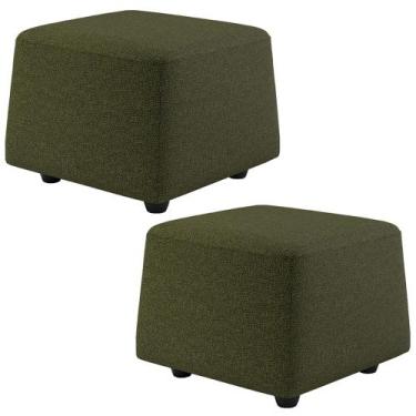 Imagem de Kit 02 Puff Decorativo Orgânico Para Sala Living Morelo M05 Linho Verd