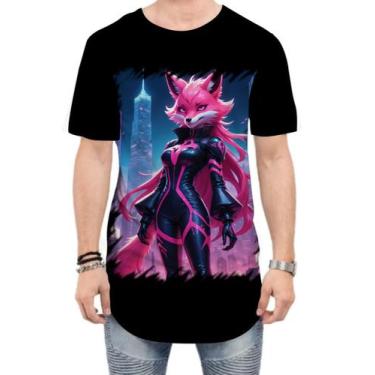 Imagem de Camiseta Longline Raposa Humanóide Vaporwave 9 - Kasubeck Store®, M