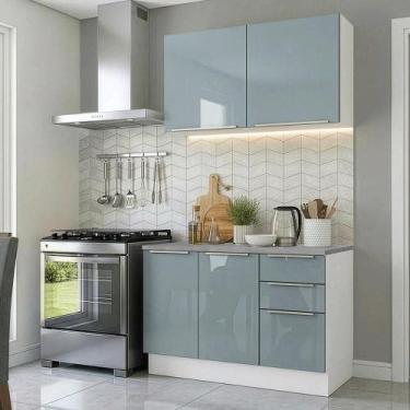Imagem de Armário de Cozinha Compacta 120 cm Lux Madesa 01, Branco/Cinza