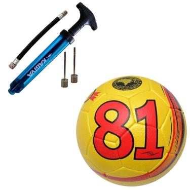 Imagem de Kit Bola Campo Dalponte 81 Star Costurada A Mão + Bomba De Ar Kagiva-Masculino