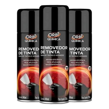 Imagem de Kit 3 Removedor Tinta Orbi 340ml Alta Eficiência Remove Verniz Fácil U