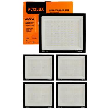 Imagem de Kit 5 Refletor Led 400W 6500K Bivolt IP65 Foxlux