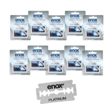 Imagem de Kit 100 Lâminas de Barbear Alta Precisão Fio Duplo Aço Inox Enox Plati