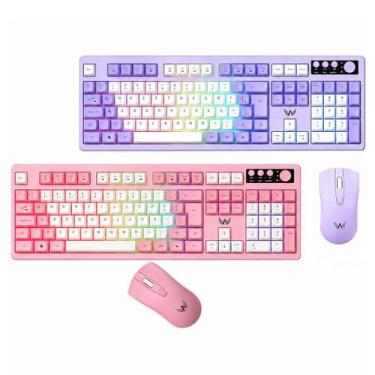 Imagem de Kit Gamer Teclado Semi-Mecânico LED e Mouse Sem Fio Roxo - Altomex