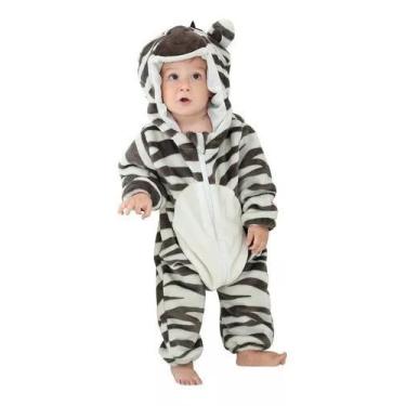 Imagem de Macacão Fantasia Infantil Bebê Urso Ursinho Zebra - Michley, 18-24 Mes