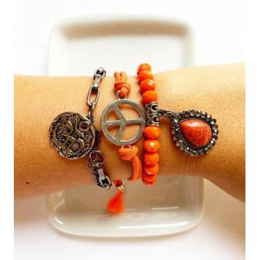 Imagem de Kit de Pulseira Laranja Delicada - Nilza Biju 