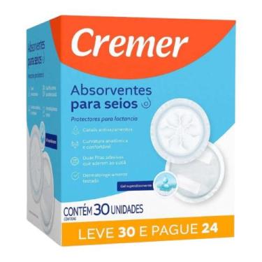 Imagem de Absorvente Para Seios Cremer Toque Suave Leve 30 Pague 24 Unidades Bra