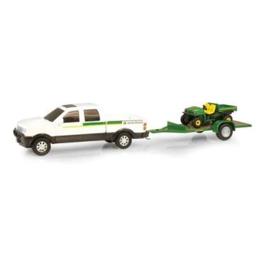 Imagem de Miniatura Caminhonete/reboque Ertl John Deere Hauling Set, Branco