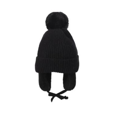 Imagem de Gorro De Lã Tricotado Quente E Grosso Para Crianças De 2 a 8 Anos Com 