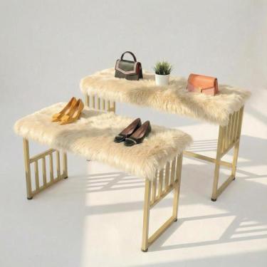 Imagem de Manta Para Sofá de Pelúcia Pelo Alto Decoração Areia Newborn Youtubers
