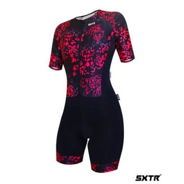Imagem de Macaquinho Ciclismo Manga Curta Selva Rosa - SXTR - Sportxtreme, GG