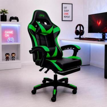 Imagem de Cadeira Gamer Ergonômica Reclinável com Apoio para os Pés  material si