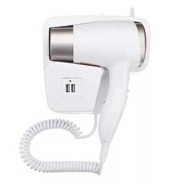 Imagem de Secador de Cabelo Elétrico 1300W Com Base Fixo Parede 220v - 5 Estrela