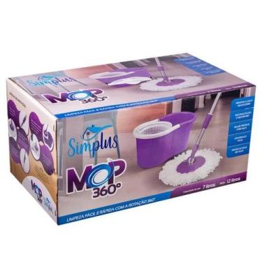 Imagem de Balde Mop 360 Simplus 12 Litros Roxo com Refil e Cabo - Bompack
