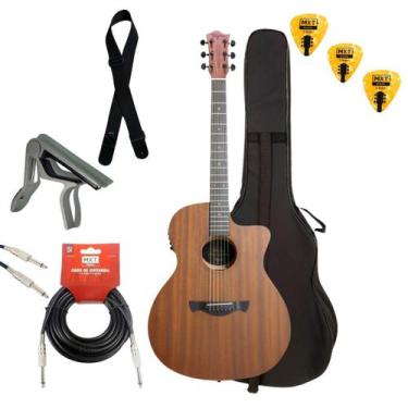 Imagem de Kit Violão Eletroacústico Tagima Dallas Mahogany GRAN RESERVA Com Capa