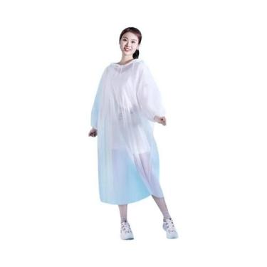 Imagem de Capa De Chuva Descartável Unissex Impermeável Com Capuz Reforçado Para