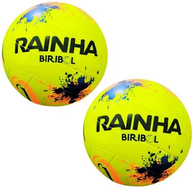 Imagem de Kit 2 Bolas de Biribol Rainha Resistente à Água Design Colorido e Vibrante Amarelo e Laranja Único