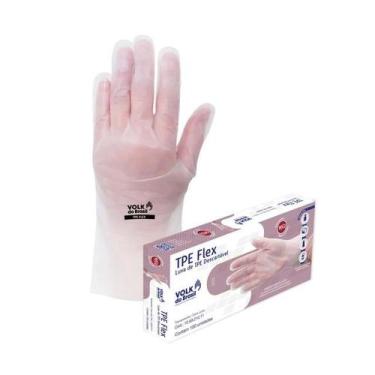 Imagem de Luva Para Mão TPE Flex Descartável com 100 Unidades - Volk
