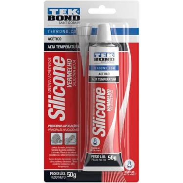 Imagem de Silicone Vermelho Acetico Alta Temp 50g Tekbond