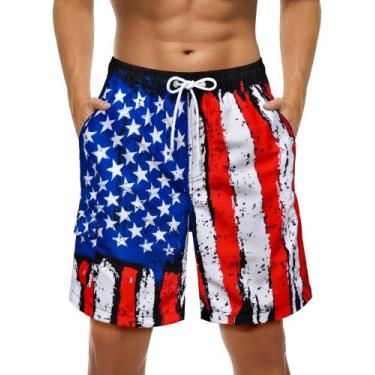 Imagem de Sunga OlyPegic Bandeira Americana Secagem Rápida 23 cm