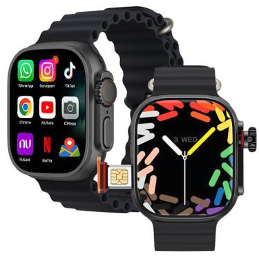Imagem de Celular de Pulso WearFit Ultra 64GB 2Gb ram Chip 5G e Wifi 2 Câmeras A